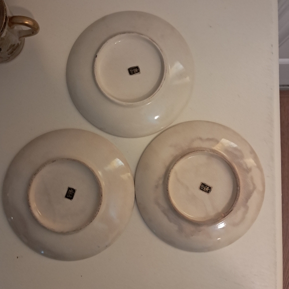 Antique Marked Japanese Meiji Satsuma Cup & Saucer Sets Geisha Mountain 3 Each - Picture 13 of 14